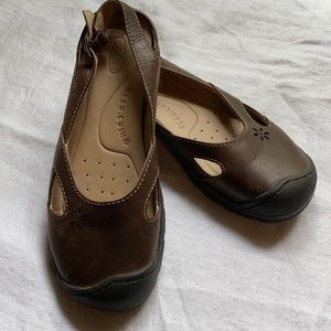Keen Brown Leather Sling Back Shoes sz 8